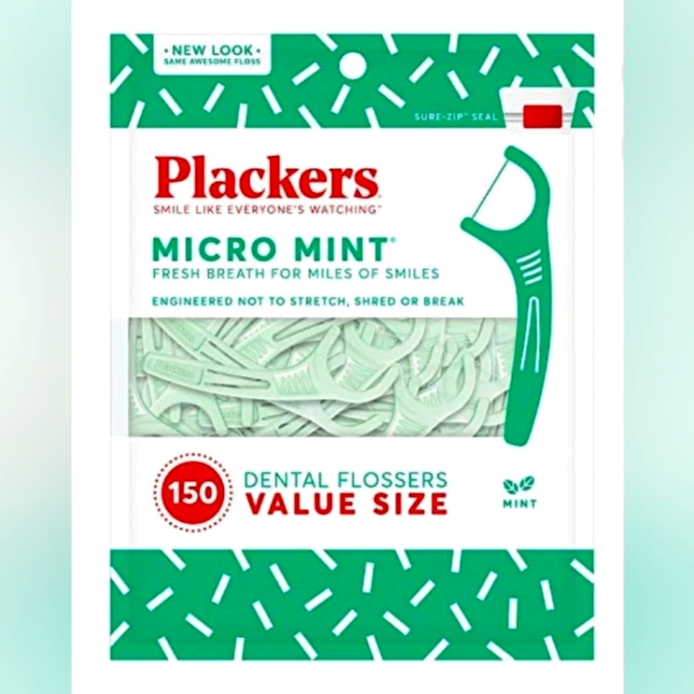 🦷Plackers Micro Mint Dental Floss Picks, 150 Count 🦷
